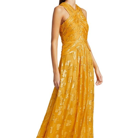 Ramy Brook Adrianna Metallic Halter Dress - Picture 2 of 4